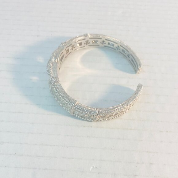 Vintage Judith Ripka Sterling Silver Cuff–Braided CZ Rope Design | 925 Thailand - Picture 10 of 14